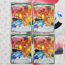 Charmander 038 x4 Lot - First Partner Pokemon Cards #L587 - Image 1