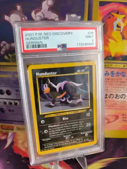 Pokemon Card Hunduster Houndoor Neo Discovery Entdeckung Vintage Deutsch PSA 9 - Image 1