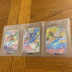 Pokemon First Partners Illustration Collection Set Rowlet Litten Popplio Clean - Image 1