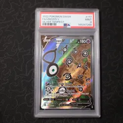 Pokemon Silver Tempest Unown V Alt Art 177/195 PSA 9 - Image 1