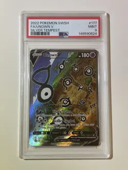 Unown V 177/195 Silver Tempest Holo Full Art Ultra Rare PSA 9 Pokemon TCG 2022 - Image 1