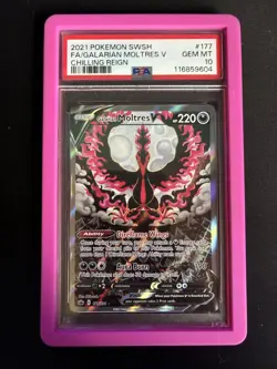 Pokemon Galarian Moltres V Chilling Reign Full Alt Art #177 PSA 10 Gem Mint - Image 1