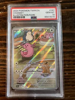 Chansey Illustration Rare - Pokemon Twilight Masquerade TWM 187/167 PSA 10 - Image 1