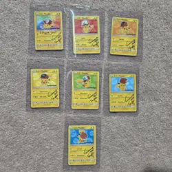 Pokemon Ash’s Pikachu I Choose You Movie Set Of 7 SM108-114 Veronica Taylor Auto - Image 1