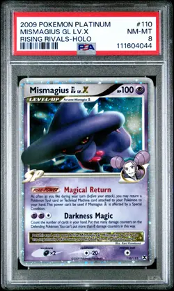 2009 POKEMON PLATINUM RISING RIVALS MISMAGIUS GL LV.X #110 PSA 8 NM #111604044 - Image 1