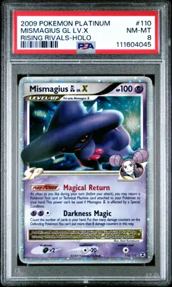 2009 POKEMON PLATINUM RISING RIVALS MISMAGIUS GL LV.X #110 PSA 8 NM #111604045 - Image 1