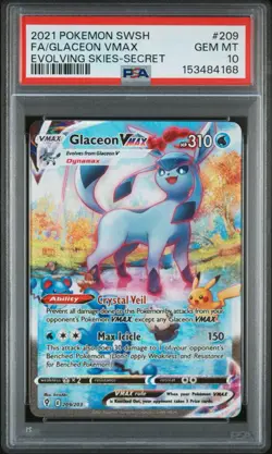 Pokemon 2021 Glaceon VMAX 209/203 Alt Art SR Evolving Skies GEM MINT PSA 10 - Image 1