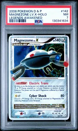 2008 POKEMON DP LEGENDS AWAKENED MAGNEZONE LV X #142 PSA 7 NM #130341634 - Image 1