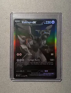 Zekrom EX Full Art Holo 172/086 Sv: Black Bolt 230 HP Rare Pokemon TCG - Image 1