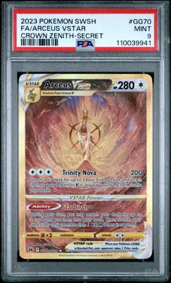 PSA 9 Arceus VSTAR GG70/GG70 - 🌊 Crown Zenith Galarian Gallery Pokemon 🖤- MINT - Image 1
