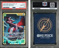 2025 ONE PIECE JAPANESE OP14-THE AZURE SEA'S SEVEN #119 DRACULE MIHAWK PSA10 - Image 3