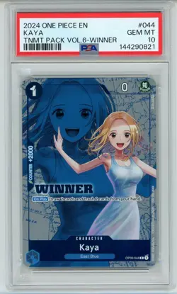 2024 One Piece Tournament Pack Volume 6 Winner English Kaya OP03-044 PSA 10 - Image 1