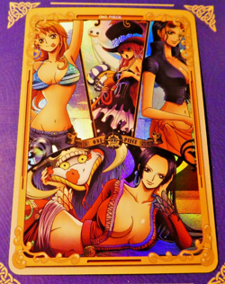 One Piece Waifu Anime Hop Card Prism Holo Mirror Carte Trio OP Mint - Image 1