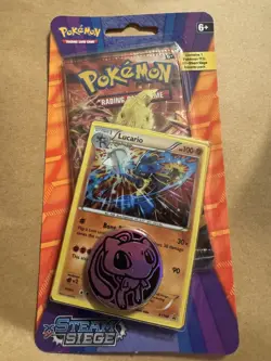 Pokemon Lucario XY Steam Siege Promo Card Blister Pack With Coin 2016 - Image 1
