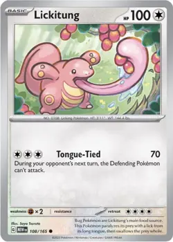 Lickitung 108/165 151 Mint Pokemon Card - Image 1
