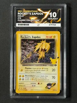 ACE 10 Rockets Zapdos 15/132 Holo Pokemon Card Celebrations Collection GEM MINT - Image 1