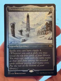 1X ETCHED FOIL Thrumming Stone MINT MTG Magic 2X2 Double Masters Commander EDH - Image 1