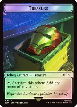 Treasure Token Foil Marvel Secret Lair NM MTG - Image 1