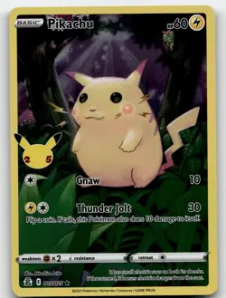 PIKACHU 005/025 RARE CELEBRATIONS POKEMON NEAR MINT - Image 2