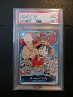 One Piece Card Game TCG Monkey.D.Luffy P-033 Event Pack Vol.2 PSA 10 - Image 1