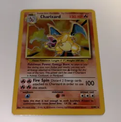1999 Pokemon Base Charizard 4/102 Holo Rare WOTC Vintage LP Binder Card - Image 3