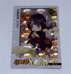 Cute Itachi | Naruto Trading Card QR 001 Holo 1mm Thick Pearlescent Art Tc12 - Image 1