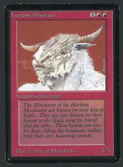 1993 MTG Magic the Gathering Beta Hurloon Minotaur MP Raw Gaming Card TCG - Image 1