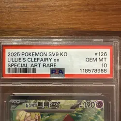 Lillie's Clefairy EX PSA 10 Korean Pokemon Sv9 Special Art Rare 126/100 Holo SAR - Image 2