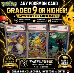 Any Pokemon Card Graded 9 or Higher 🔥 Mystery Slab 🔥 Mint+ Guaranteed - Image 1