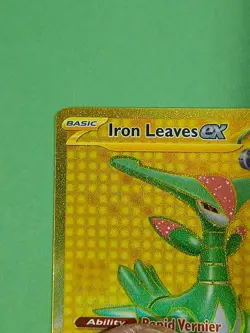 Pokemon Scarlet & Violet Temporal Forces Iron Leaves ex 213/162 Gold Secret Rare - Image 2