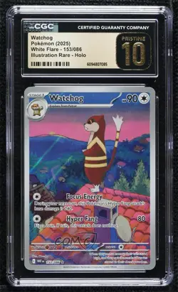 Watchog Illustration Rare Pokemon White Flare WHT CGC 10 Pristine - Image 1