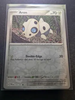 Aron 120/167 Common Twilight Masquerade Pokemon Reverse Holo Near Mint - Image 1