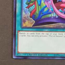 Yugioh TCG - Pot of Desires - CT14-EN004 - NM - Limited Edition, Holo Spell Card - Image 3