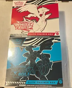 Pokemon Black Bolt and White Flare Elite Trainer Box ETB Set of 2 FACTORY SEALED - Image 1