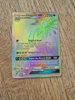 Alolan Exeggutor Gx 118/111 Pokemon Crimson Invasion Secret Rare Rainbow Holo NM - Image 1