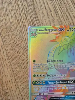Alolan Exeggutor Gx 118/111 Pokemon Crimson Invasion Secret Rare Rainbow Holo NM - Image 4