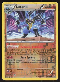 Lucario 64/99 Holo Rare Next Destinies Pokemon Reverse Holo Moderately Played - Image 1