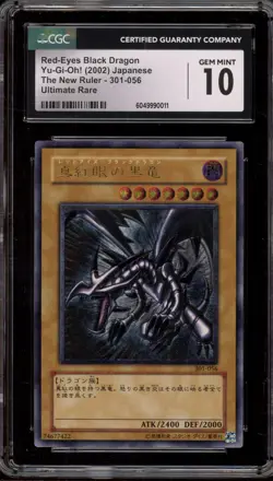 Yu-Gi-Oh! Red-Eyes Black Dragon New Ruler Japanese Ultimate Rare 301-056 CGC 10 - Image 1