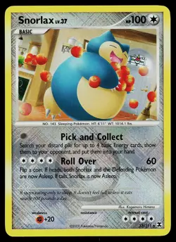 Pokemon Card - Snorlax League Promo Rising Rivals 33/111 Reverse Holo Crosshatch - Image 1