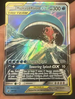 Pokemon Magikarp & Wailord GX TAG TEAM Promo SM166 Holo Card English - Image 1