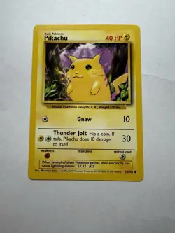 (LP+) Pikachu Base Set Unlimited 58/102 Pokemon TCG WOTC Card - Image 1