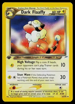 Pokemon Card - Dark Flaaffy Neo Destiny 34/105 Uncommon 1st Edition - Image 1