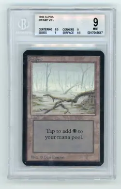 Magic the Gathering Swamp V2 1993 Alpha MTG BGS 9 - Image 1