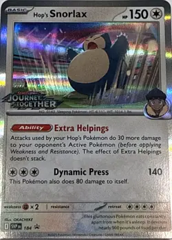 Hop's Snorlax (Prerelease) 184 Holo P Scarlet & Violet Promo Pokemon NM - Image 1