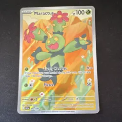Pokemon Maractus 093/086 Sv: Black Bolt Illustration Rare Holo 100 HP Basic - Image 1