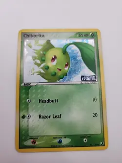 2005 Pokemon Chikorita Holo (ex Unseen Forces) 51/115 - Image 1