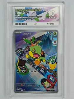 Pokemon First Partner Illustration Series 1 MEP 040 Turtwig Black Star Ace 10 - Image 1