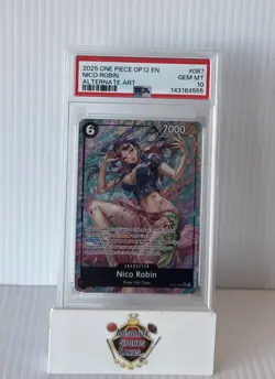 2025 One Piece OP12 EN Nico Robin Alternate Art #087 PSA 10 GEM MINT - Image 1