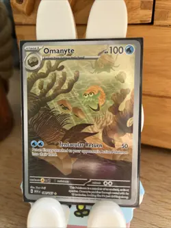 Pokemon TCG Omanyte Scarlet Violet-151 Holo Illustration Card 180/165 Rare - Image 1