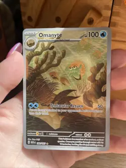 Pokemon TCG Omanyte Scarlet Violet-151 Holo Illustration Card 180/165 Rare - Image 2